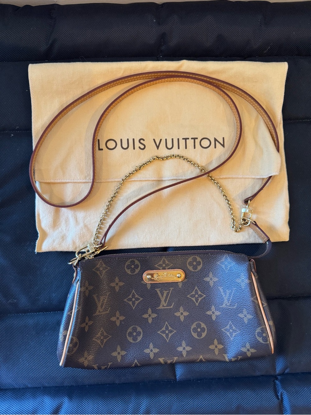 Louis Vuitton Monogram Eva Clutch with Chain